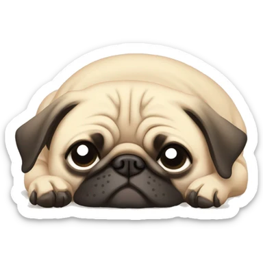 pug sleeping sticker