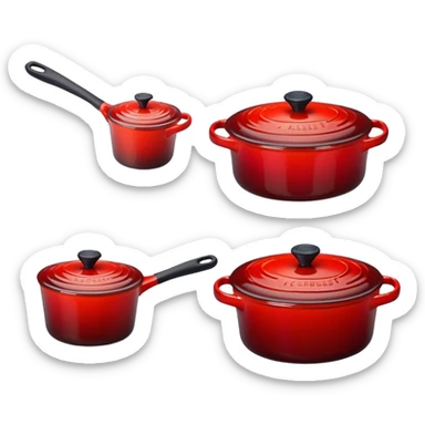 dark red le creuset sticker