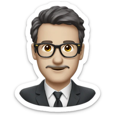 Xavier Dupont de Ligonès avec ses lunettes et sa cigarette sticker