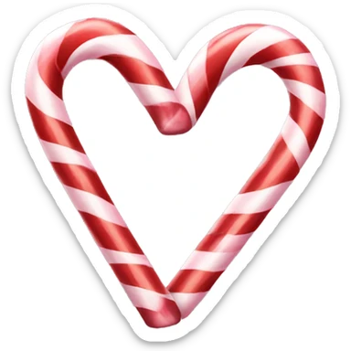 Candy cane heart shaped sticker
