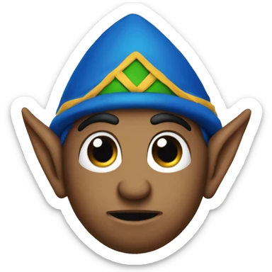 elf with blue skeen shoked sticker