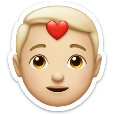 Kissing face blushing and winking with heart sticker