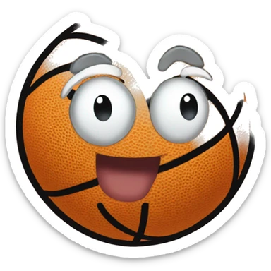 Basketball with a smile sticker