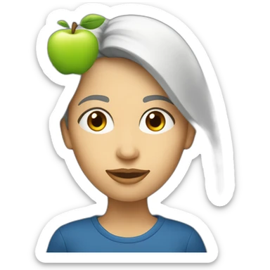 Une femme avec une pomme de terre à la place de la tête sticker