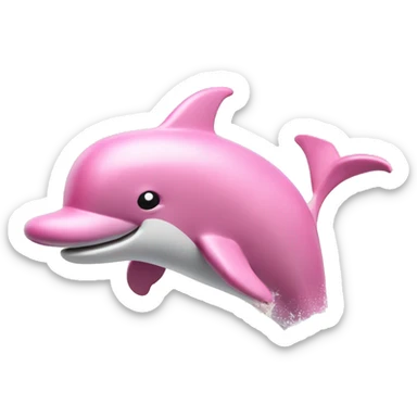 Pink Dolphin jumping over a wave sticker