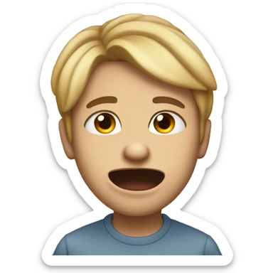 Person biting lip and squinting sticker