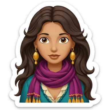 Gypsy female long hair sticker