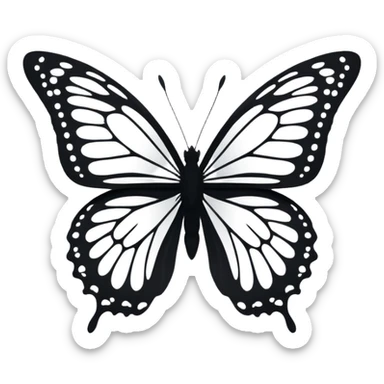 simple black butterfly silhouette sticker