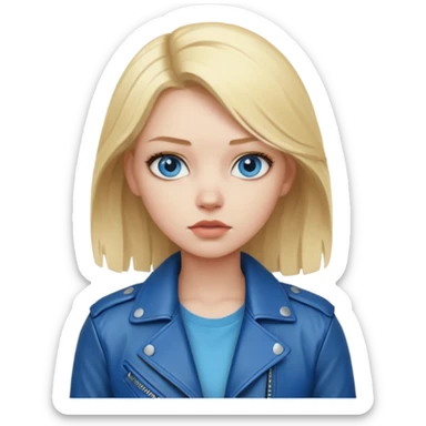 dessiner moi une fille assez rebelle et qui est blonde au yeux bleu sticker