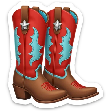 red and brown cowgirl boots sticker