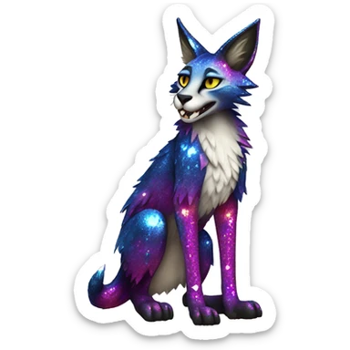 Epic Edgy Colorful Sparkly Sergal-Serval-Vernid full body sticker