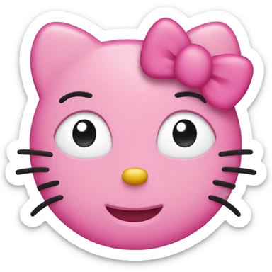 pink hello kitty face sticker