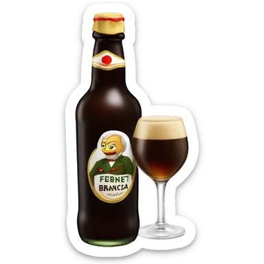 Fernet branca en botella cortada sticker