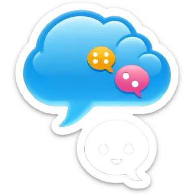 Minimalistic flat vector icon, iOS style, thin black contour on white background. Chat bubble with small AI brain symbol inside. Clean, no text, no shadows sticker