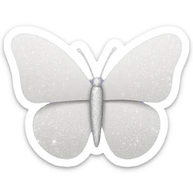 white glitter butterfly sticker
