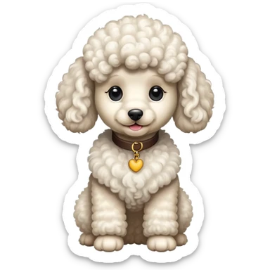 White poodle with upright ears sticker