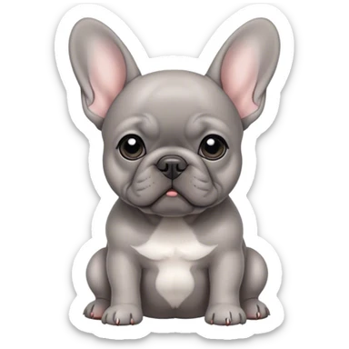 grey french bulldog puppy sticker