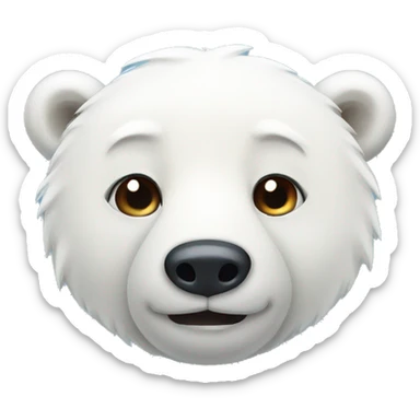 cute polar bear head sticker