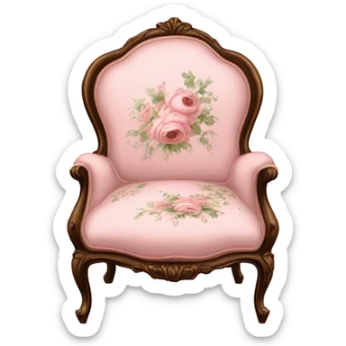 vintage rococo light pink dainty floral chair sticker