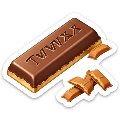 Twix chocolate candy bar with caramel sticker