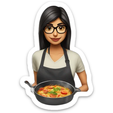 Mia Khalifa cooking dinner sticker