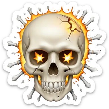 Exploding skull sticker