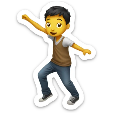 boy dancing near a marker board sticker