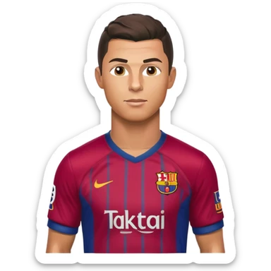 Cristiano Ronaldo in Barca trikot sticker