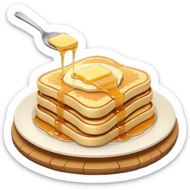 a pancake on toast in the space sticker