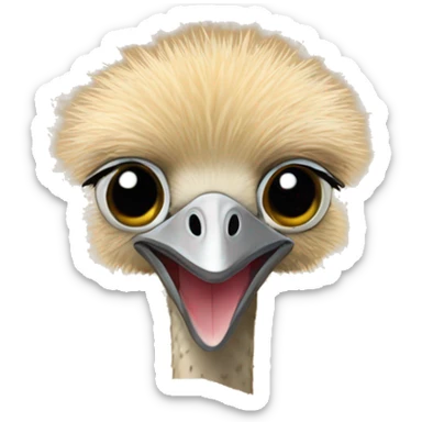 ostrich with its head in a pile of sand sticker