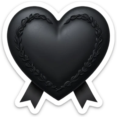 goth heart with a black ribbon sticker