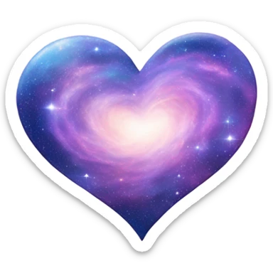 Pastel purple blue galaxy heart  sticker