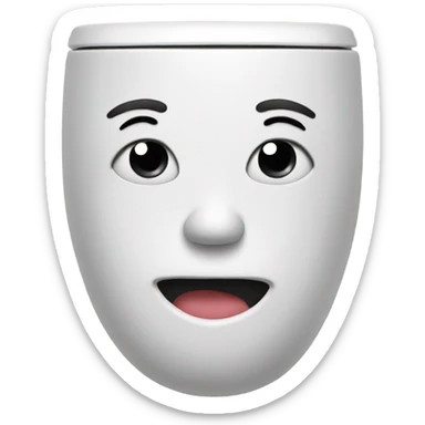 Make a toilet with a face coming out sticker