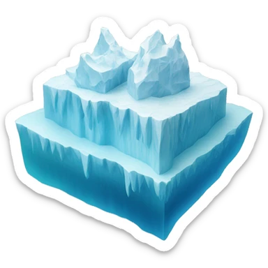 iceberg with four layers (3 underwater) where the top layer is smaller than each successive layer sticker