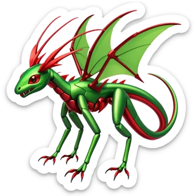 Shiny Futuristic Slim Cool Badass Exotic Flygon-Scyther-Hybrid-Creature sticker