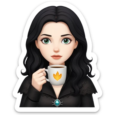 yennefer drinking coffee sticker