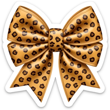 Brown cheetah print bow sticker