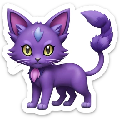 Purrloin-Delcatty-Pokémon-Fakémon-hybrid-creature (full body) sticker