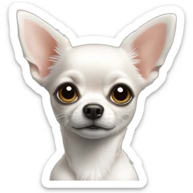 Chihuahua blanc et noir à poils longs sticker