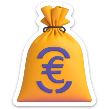 money bags with euro symbol sticker