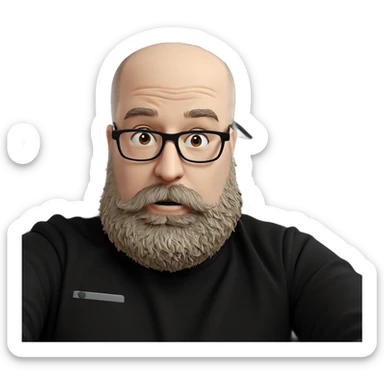 man with glasses and beard sticker