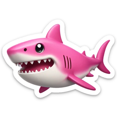 Pink shark grinning sticker