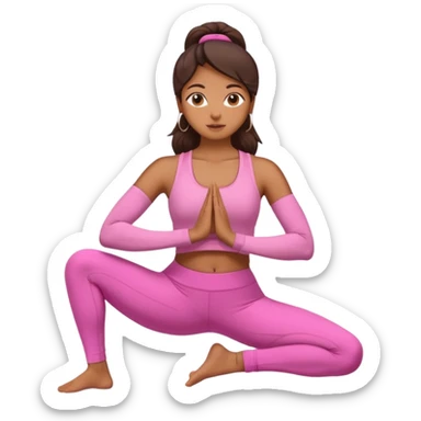 brown girl in  pink yoga pants and full sleeve tank sticker