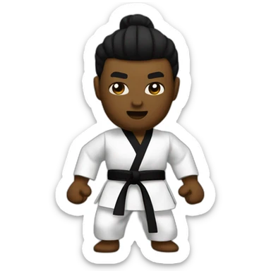 Karateka noir kumite sticker