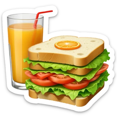 sandwiche and juice sticker