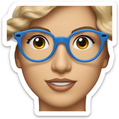 Taylor swift blue glasses with George Clooney  sticker