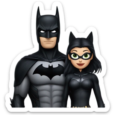 Batman holds catwoman  sticker