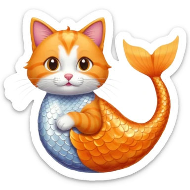 mermaid cat sticker