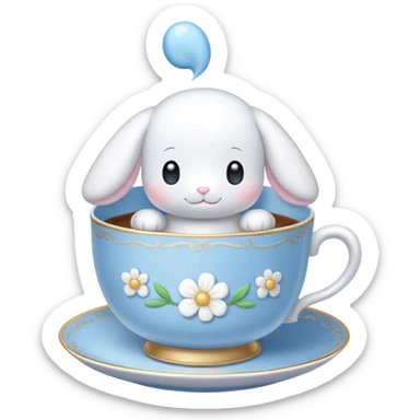 Cinnamoroll in tea cup sticker