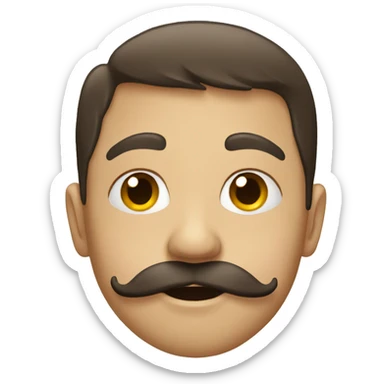 boy with ugly moustache  sticker